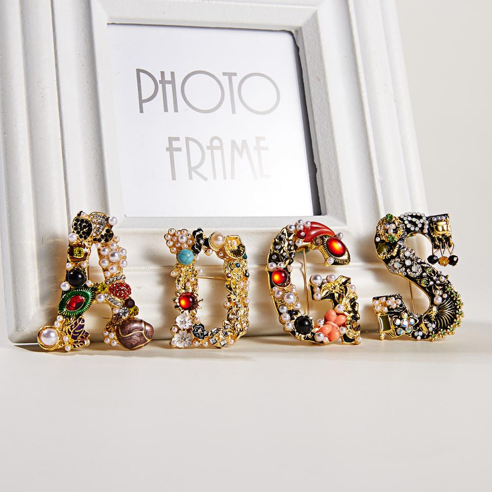 Phone Accessories Names - Fashion Enamel Pearl Rhinestone Letter Initials