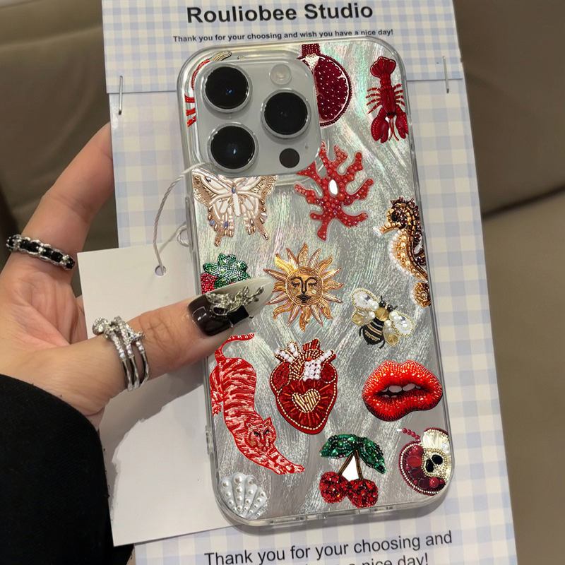 Xo Phone Accessories - Crab Fish Floral Heart-Shaped Stars Patterns