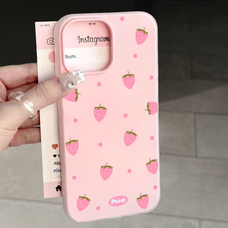 Xo Phone Accessories - Sweet Pink Strawberry Pattern Phone Case