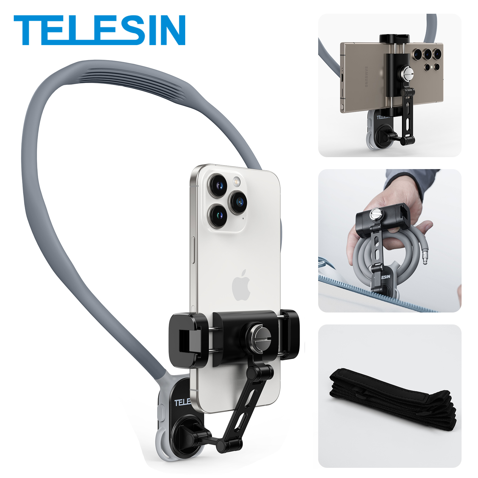 Phone Accessories Business - TELESIN Neck Mount Phone Clip 360°