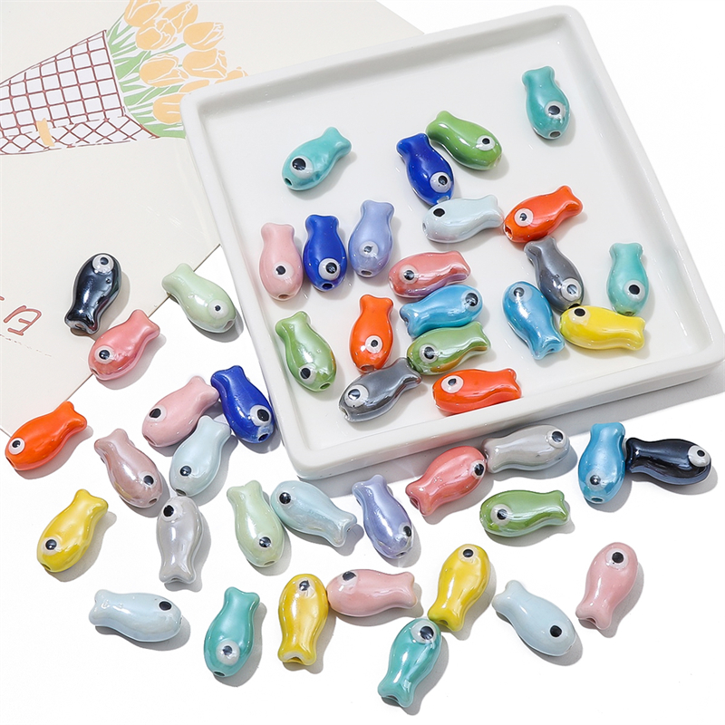 10Pcs Vintage Fish Ceramic Bea - Phone Accessories Jewelry review and price