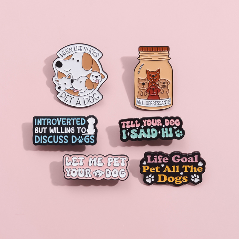 Creative Letter Dog Enamel Bro - Phone Accessories Names review and price