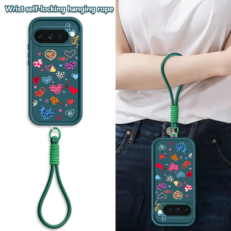 Colorful Love Heart Printed Ca - Lanyard Phone Strap review and price