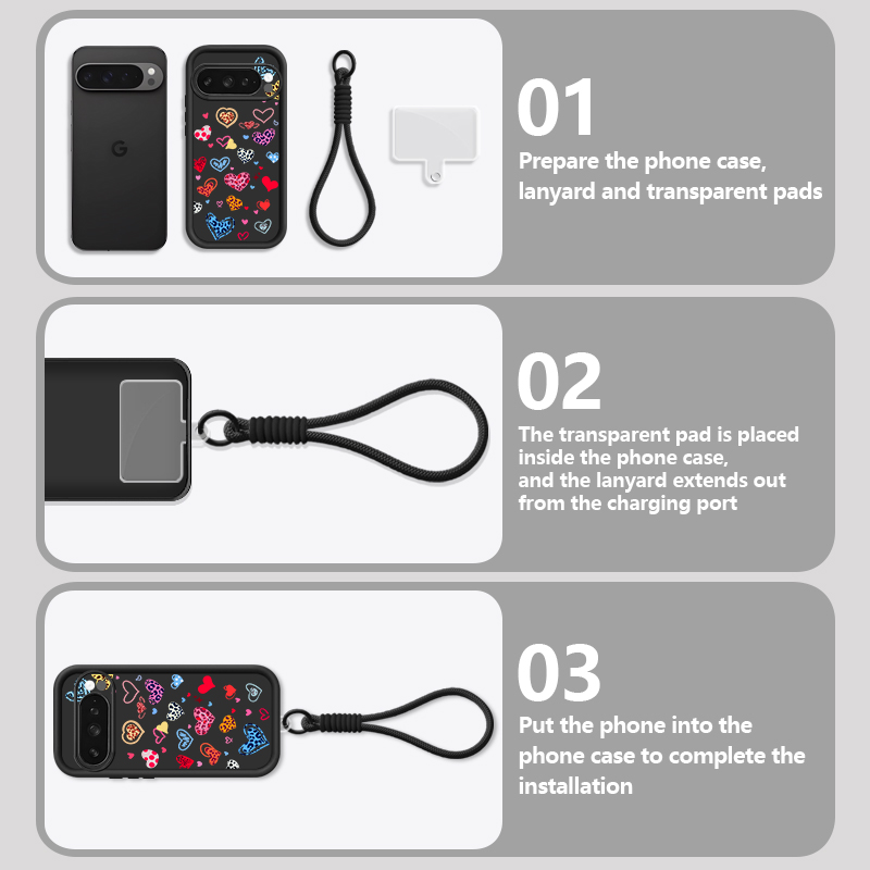 Colorful Love Heart Printed Ca - Lanyard Phone Strap review and price