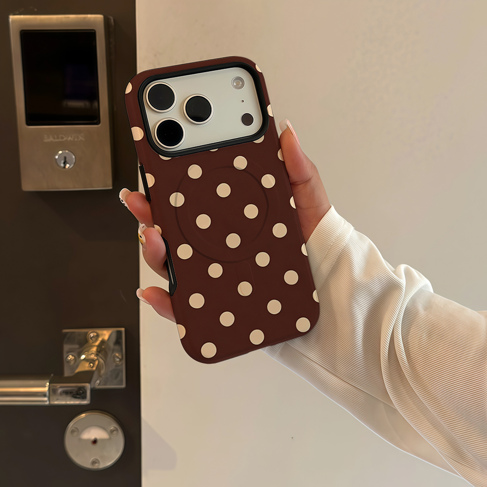 Brown Beige Polka Dot Phone Ca - Phone Accessories Magnetic review and price