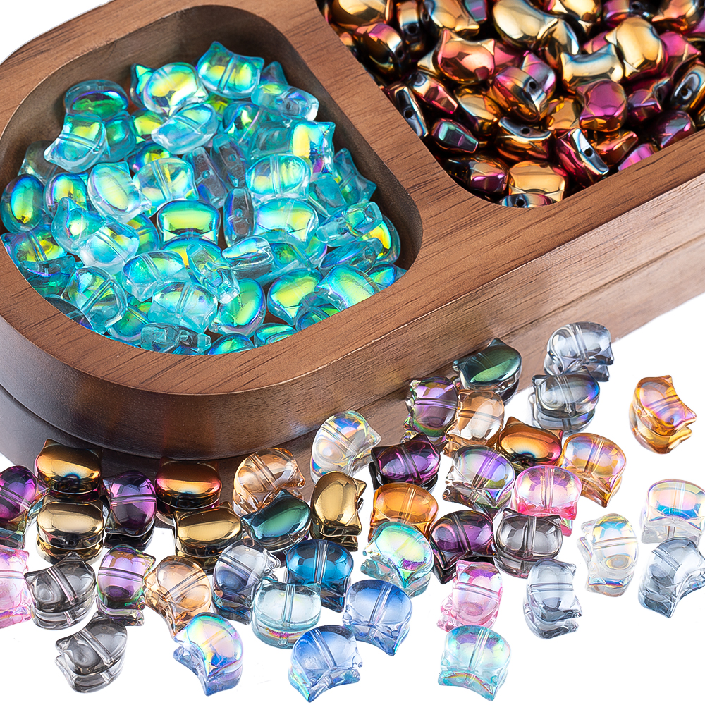 50pcs Colorful Cat Head Glass  - Phone Accessories Jewelry review and price
