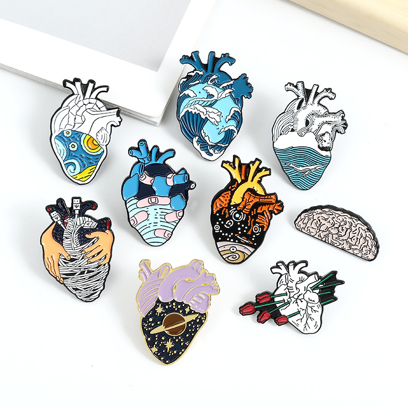 Heart Organ Enamel Pin Cut Hum - Phone Accessories Names review and price