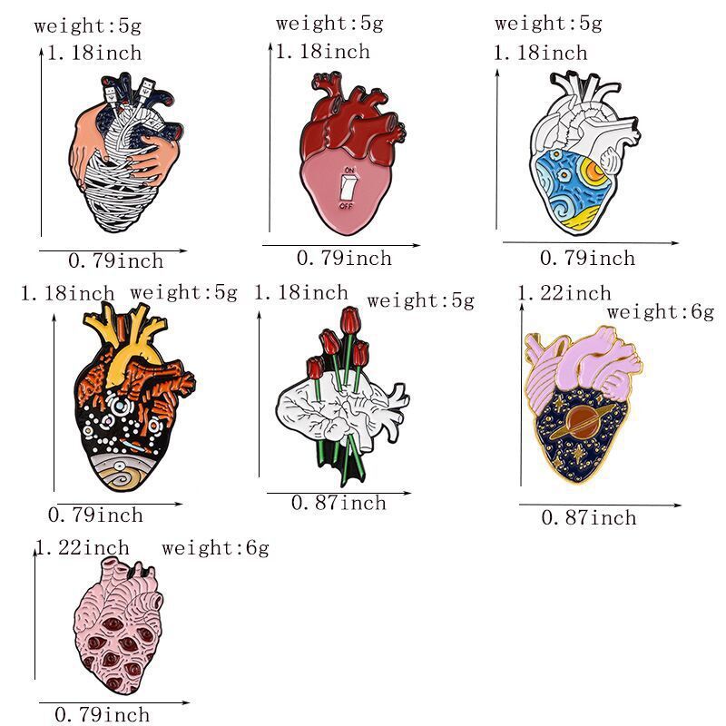 Heart Organ Enamel Pin Cut Hum - Phone Accessories Names review and price