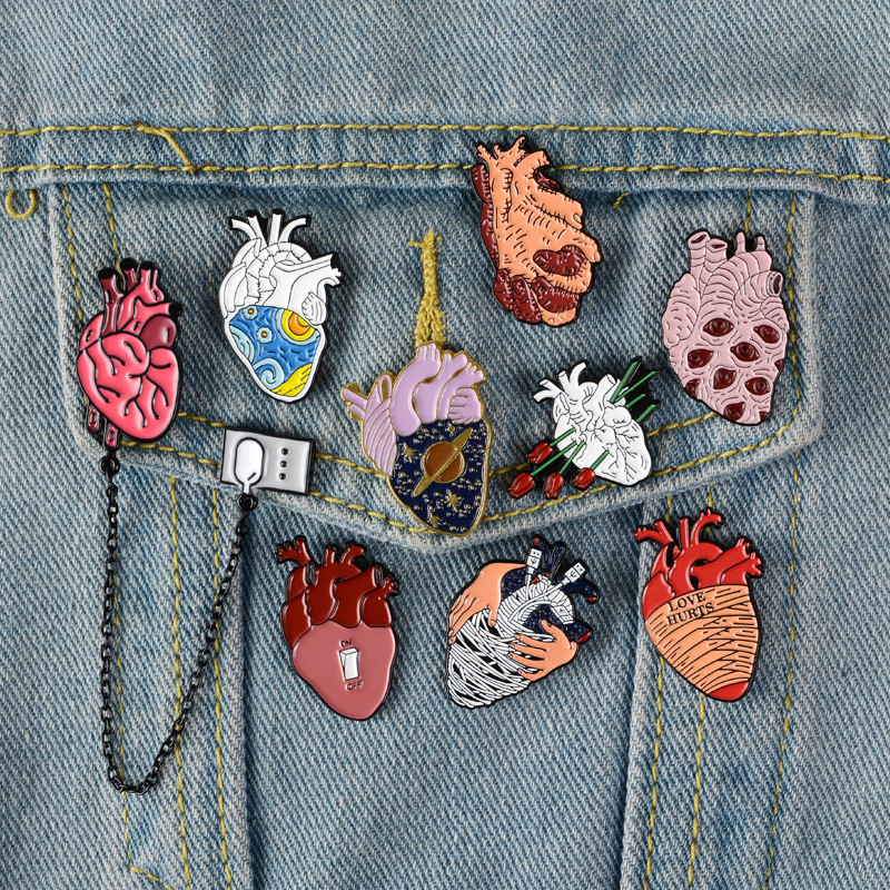 Heart Organ Enamel Pin Cut Hum - Phone Accessories Names review and price