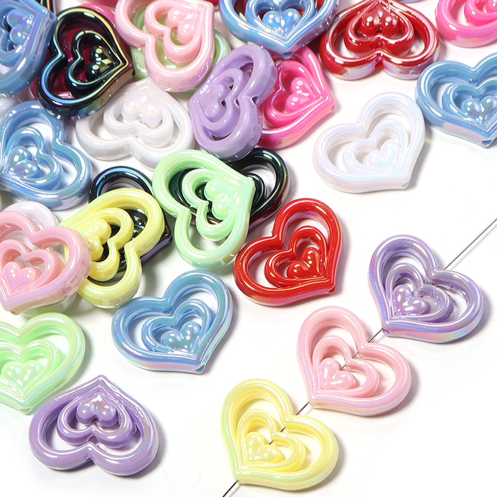 5pcs Acrylic Hollow Heart Bead - Phone Accessories Jewelry review and price