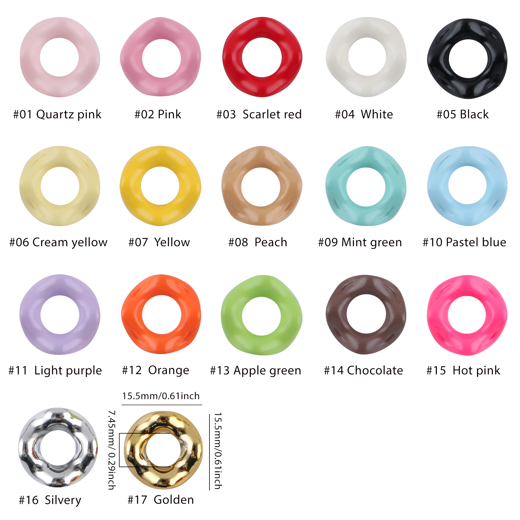 25Pcs15MM Wavy Big Hole Stack  - Phone Accessories Jewelry review and price